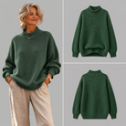 Oriane | Women's Textured Mock Neck Sweater – Relaxed Ribbed Knit