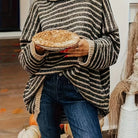 Lorena | Women's Striped High-Neck Sweater – Relaxed Fit