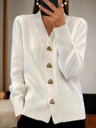 Benevolux | Women's Chunky V-Neck Cardigan – Vintage Preppy Style