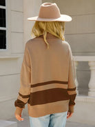 Lemia | Women's Half-Zip Sweater – Contrast Trim Pullover