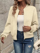 Aurélie | Women's Textured Zip Jacket – Lightweight Quilted Bomber