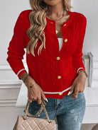 Gloria | Women's Cable Knit Buttoned Cardigan – Classic Fit