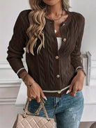 Gloria | Women's Cable Knit Buttoned Cardigan – Classic Fit