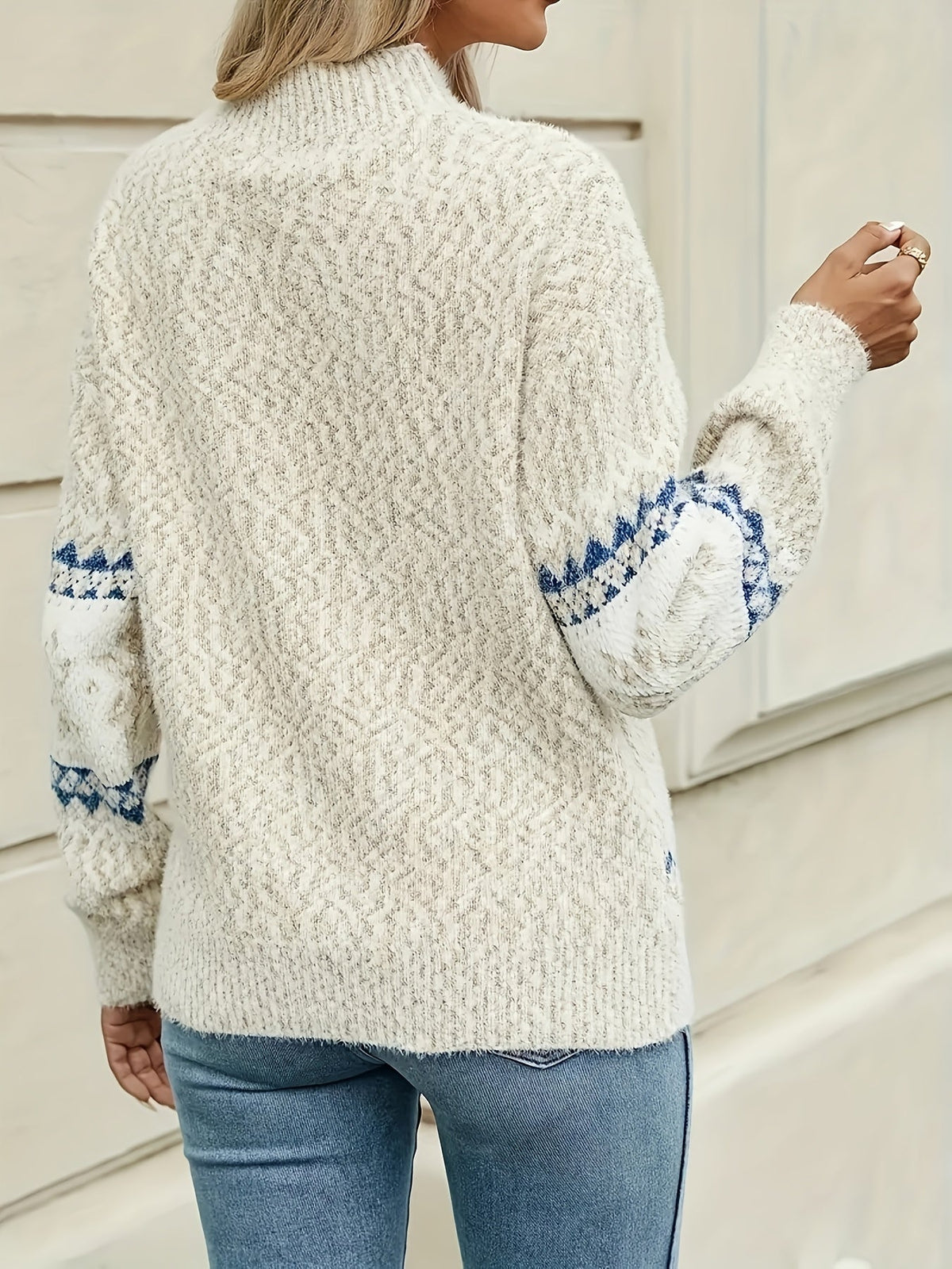Marlow | Women's Fair Isle Christmas Sweater – Half Turtleneck