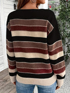Delphine | Women's Striped Crewneck Sweater – Multicolor Knit