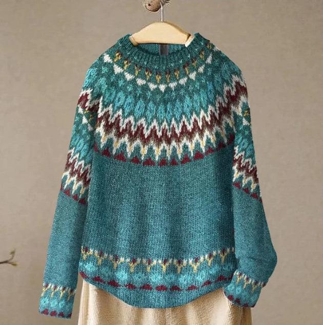 Finley | Women's Boho Wave Knit Sweater – Textured Relaxed Fit