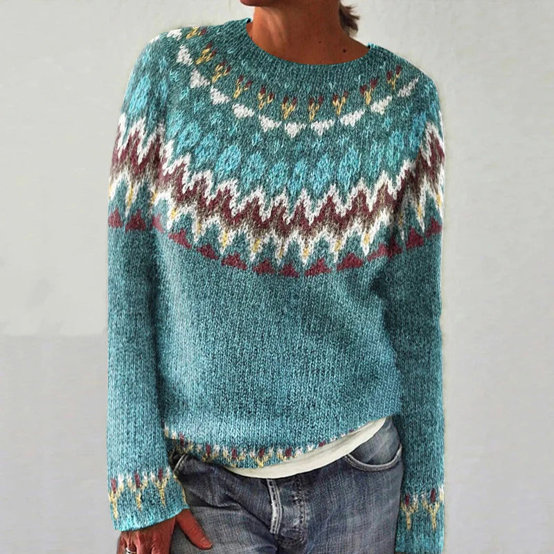 Finley | Women's Boho Wave Knit Sweater – Textured Relaxed Fit