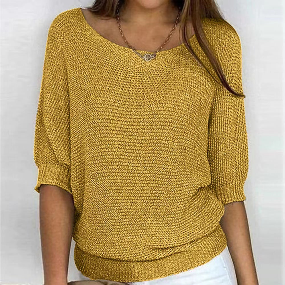 Marguerite | Women's Loose Boat Neck Sweater – Elegant Ample Knit