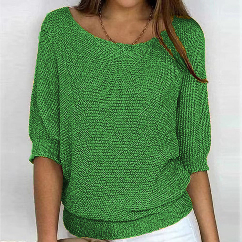 Marguerite | Women's Loose Boat Neck Sweater – Elegant Ample Knit