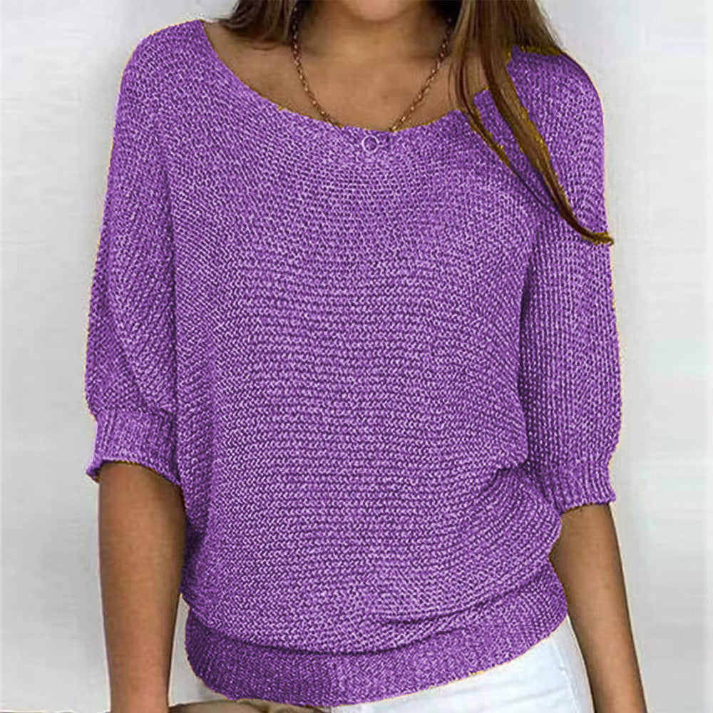 Marguerite | Women's Loose Boat Neck Sweater – Elegant Ample Knit