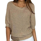 Marguerite | Women's Loose Boat Neck Sweater – Elegant Ample Knit