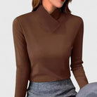 Yulienne | Women's Fitted Turtleneck Top – Elegant Stretch Knit