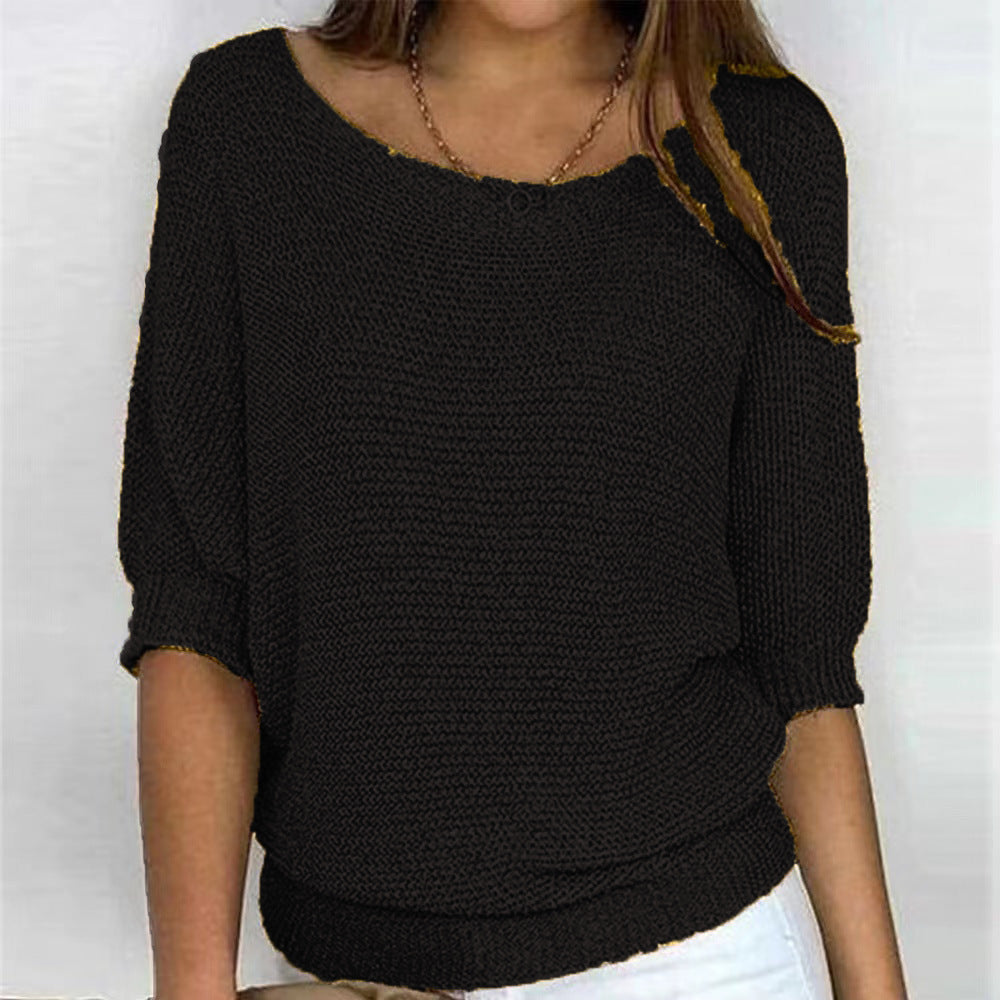Marguerite | Women's Loose Boat Neck Sweater – Elegant Ample Knit