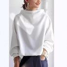 Elly | Women's High Neck Knit Top – Soft Relaxed Fit