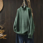Oriane | Women's Textured Mock Neck Sweater – Relaxed Ribbed Knit