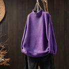 Oriane | Women's Textured Mock Neck Sweater – Relaxed Ribbed Knit