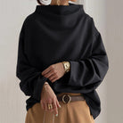 Elly | Women's High Neck Knit Top – Soft Relaxed Fit