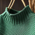 Oriane | Women's Textured Mock Neck Sweater – Relaxed Ribbed Knit