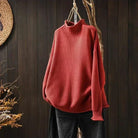 Oriane | Women's Textured Mock Neck Sweater – Relaxed Ribbed Knit