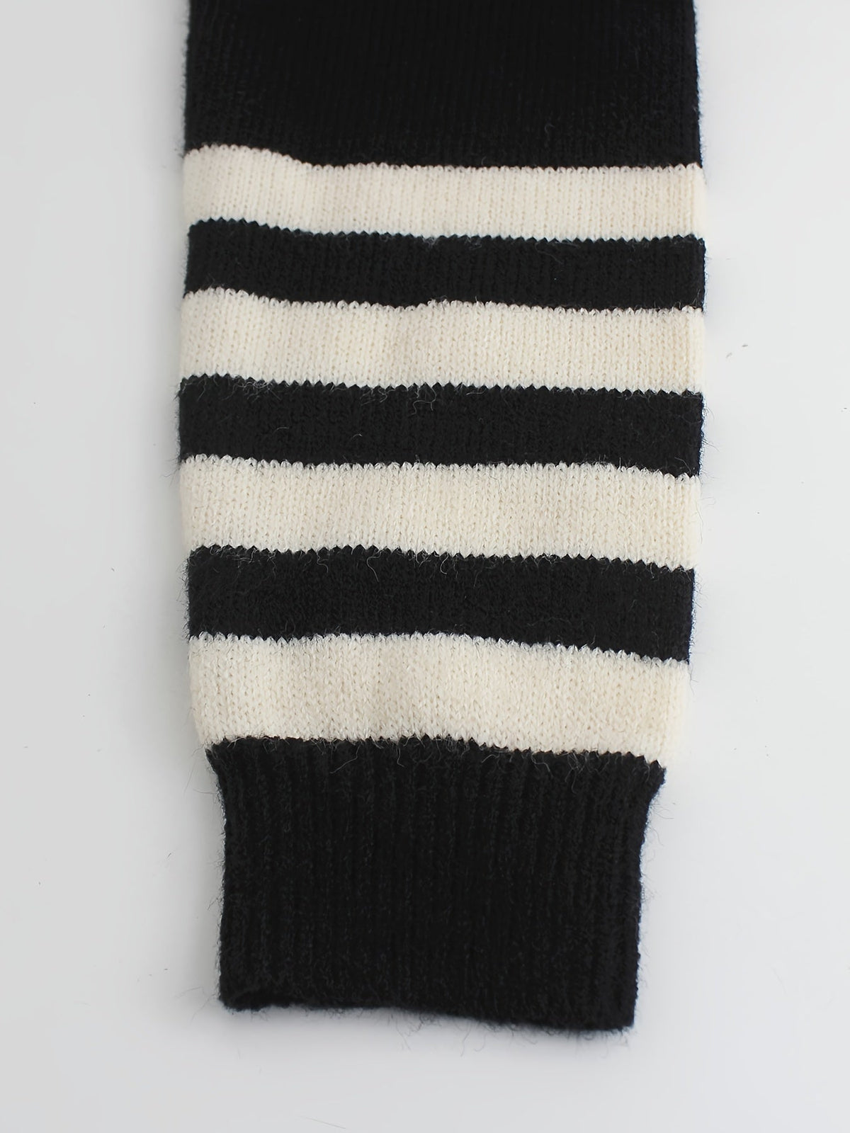 Cynthia | Women's Ribbed Knit Sweater – Striped Cuff Detail