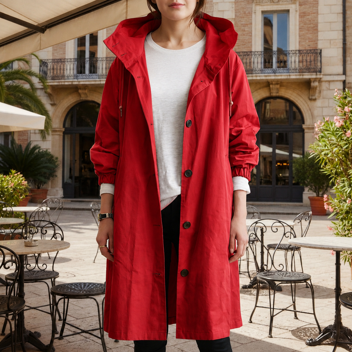 Adelaide – Women's Hooded Water-Repellent Trench Coat – Belted, Nine Colors