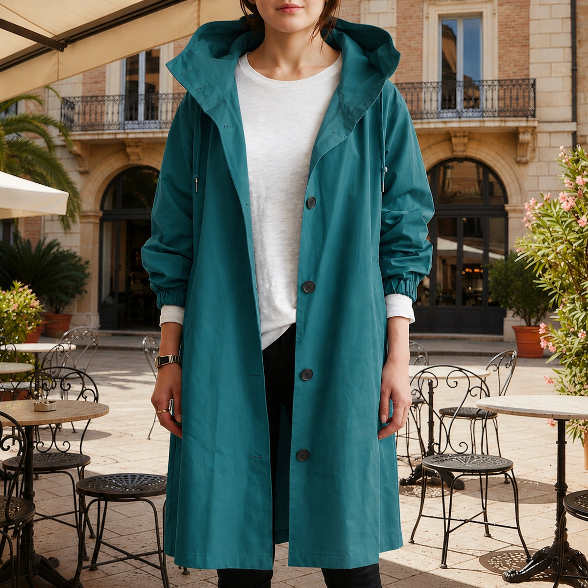 Adelaide – Women's Hooded Water-Repellent Trench Coat – Belted, Nine Colors