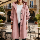 Adelaide – Women's Hooded Water-Repellent Trench Coat – Belted, Nine Colors