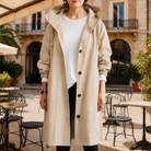 Adelaide – Women's Hooded Water-Repellent Trench Coat – Belted, Nine Colors