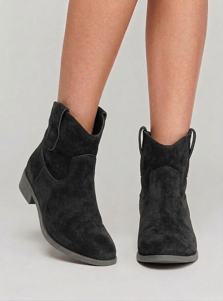 Alice | Women's Knee High Western Boots – Pull-On Cowgirl Boots for Fall – Black