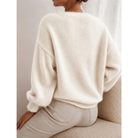 Allie | Women's Soft Relaxed Crewneck Sweater – Drop Shoulders, Balloon Sleeves
