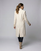 Alyssa | Women's Double-Breasted Midi Overcoat – Notch Lapels, Tailored Fit, Flap Pockets