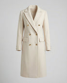 Alyssa | Women's Double-Breasted Midi Overcoat – Notch Lapels, Tailored Fit, Flap Pockets