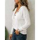 Genevieve | Women's Ribbed Hooded Cardigan – Button Front