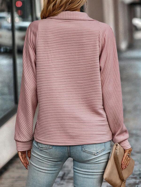 Arden | Women's Half-Zip Knit Sweater – Stand Collar Long Sleeve Pullover