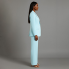 Audrey – Women's Two-Piece Suit – Cropped Jacket with Tailored Trousers – Turquoise