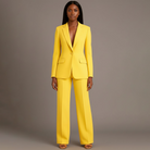 Audrey – Women's Two-Piece Suit – Cropped Jacket with Tailored Trousers – Yellow