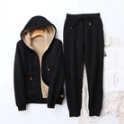 Beth | Women's Fleece Lined Hoodie and Jogger Set – Warm Two-Piece Tracksuit – Black