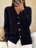 Benevolux | Women's Chunky V-Neck Cardigan – Vintage Preppy Style