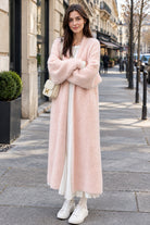 Bonnie | Women's Long Open-Front Cardigan – Longline Knit Duster – Pink