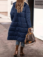 Brianna | Women's Long Hooded Puffer Coat – Faux Shearling Lining, Full Zip, Deep Pockets