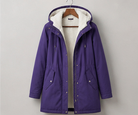 Briar | Women's Fleece-Lined Hooded Parka – Water-Resistant, Mid-Thigh Length – Purple