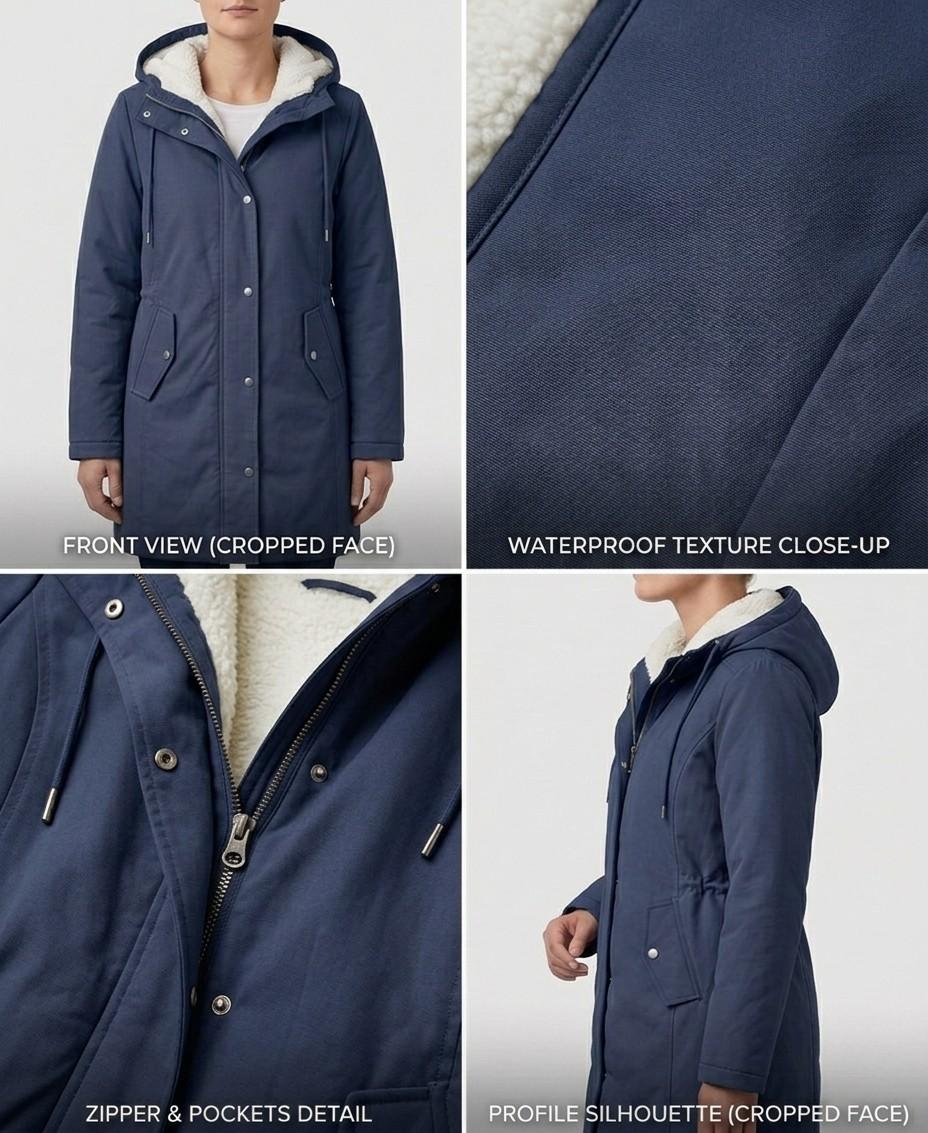 Briar | Women's Fleece-Lined Hooded Parka – Water-Resistant, Mid-Thigh Length