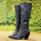 Cecily | Women's Knee High Boots – Block Heel, Side Zip, Sleek Classic Design – Black
