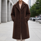 Cora – Women's Oversized Teddy Coat – Plush Faux Shearling with Notched Lapel