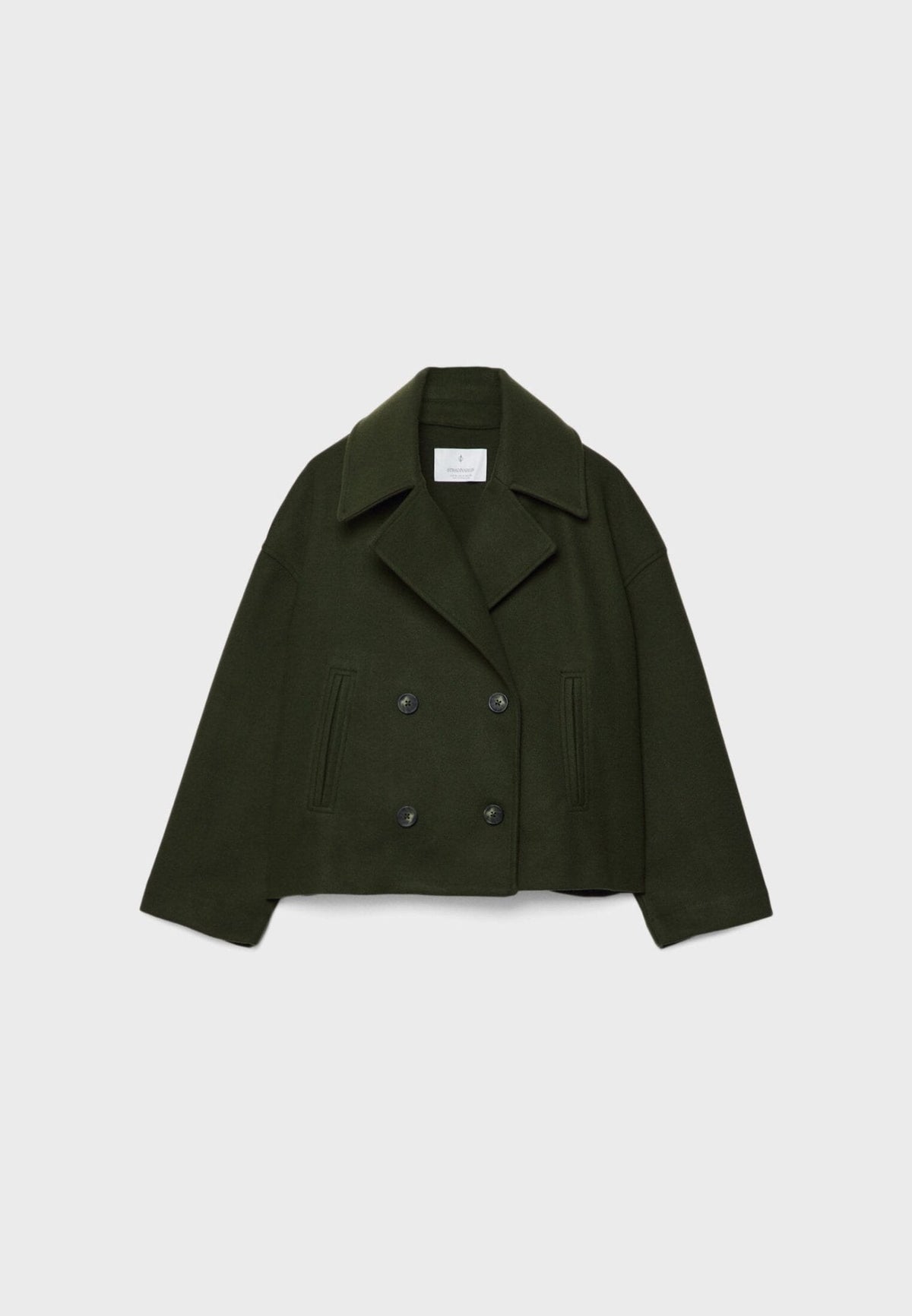 Coralie | Women's Short Double-Breasted Jacket – Wool-Blend Feel, Tailored Cut – Green