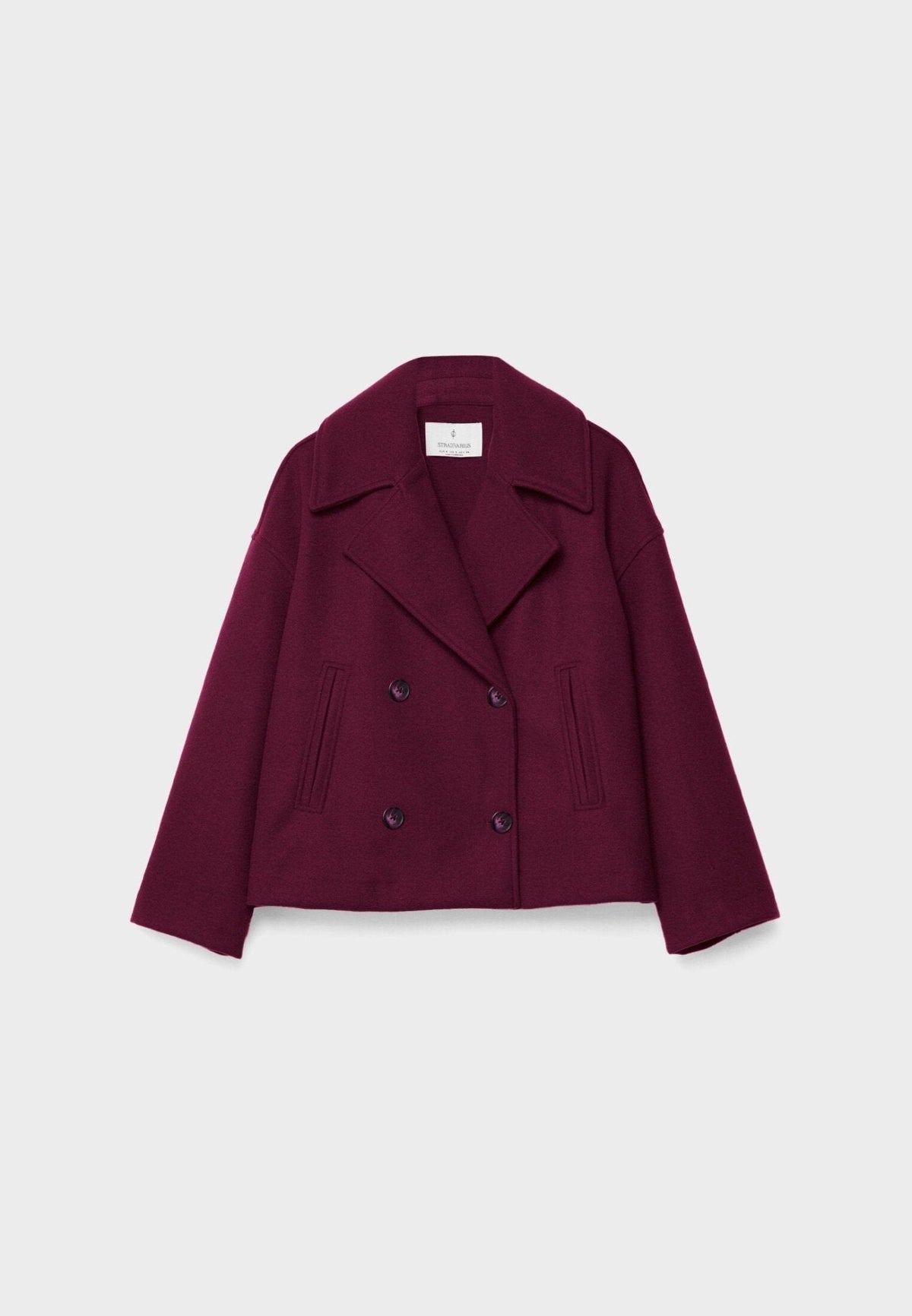 Coralie | Women's Short Double-Breasted Jacket – Wool-Blend Feel, Tailored Cut – Red
