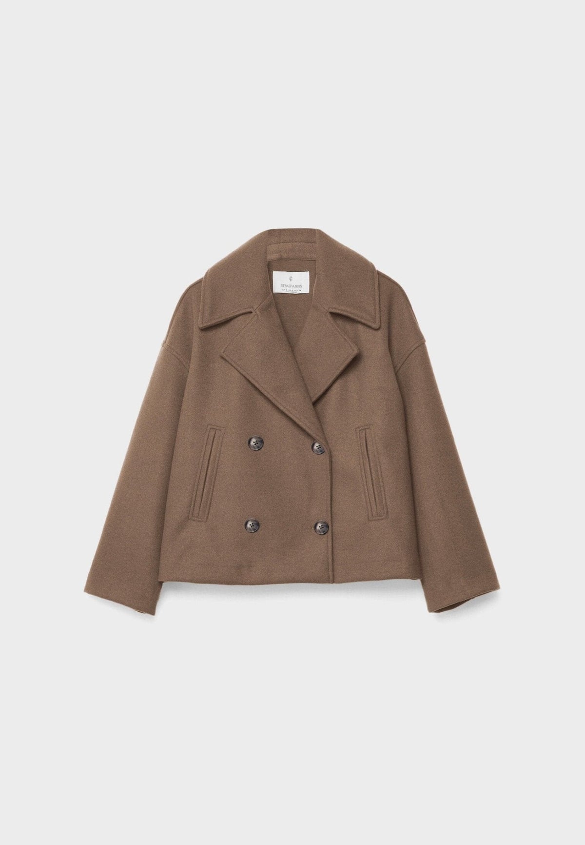 Coralie | Women's Short Double-Breasted Jacket – Wool-Blend Feel, Tailored Cut – Brown