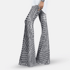 Daphne – Women's Sequin Flare Pants – High-Waisted Bell Bottoms with Lining