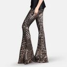 Daphne – Women's Sequin Flare Pants – High-Waisted Bell Bottoms with Lining