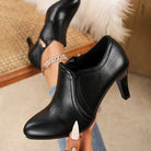 Della | Women's Block Heel Ankle Boots – Leather-Look, Cushioned Support
